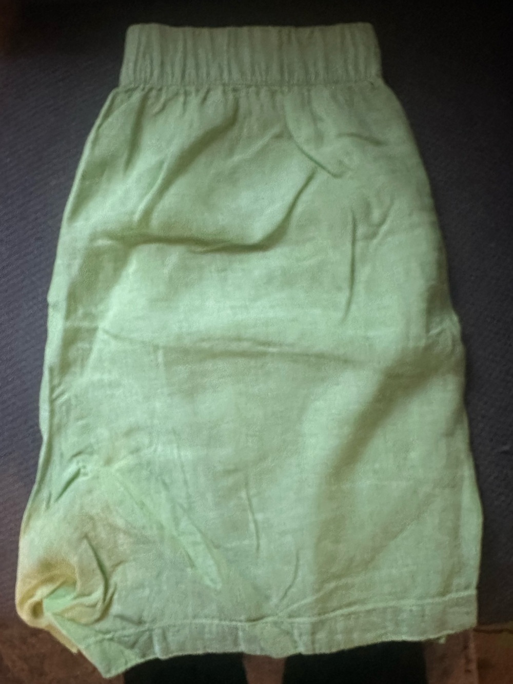 C&C California Light Green Linen Midi Skirt